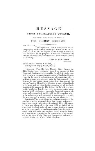 [Resolutions, reports and addresses on the acts and powers of the Legislative and Executive councils of Upper Canada