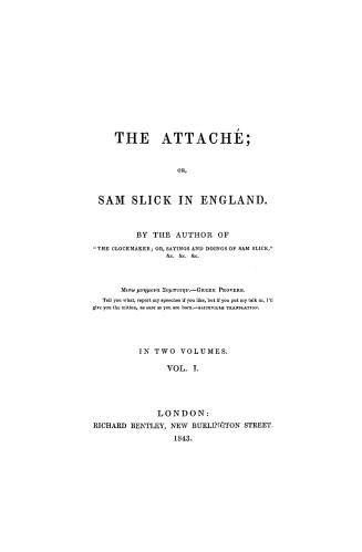 The attaché, or, Sam Slick in England