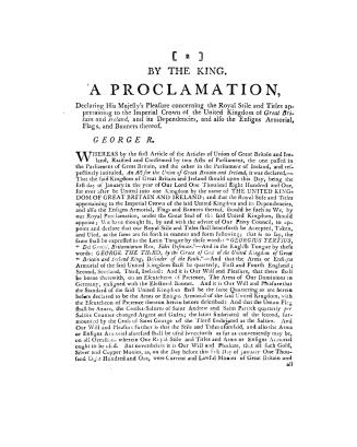 A proclamation declaring His Majesty's pleasure concerning the royal stile and titles appertaining to the imperial crown of the United Kingdom of Grea(...)