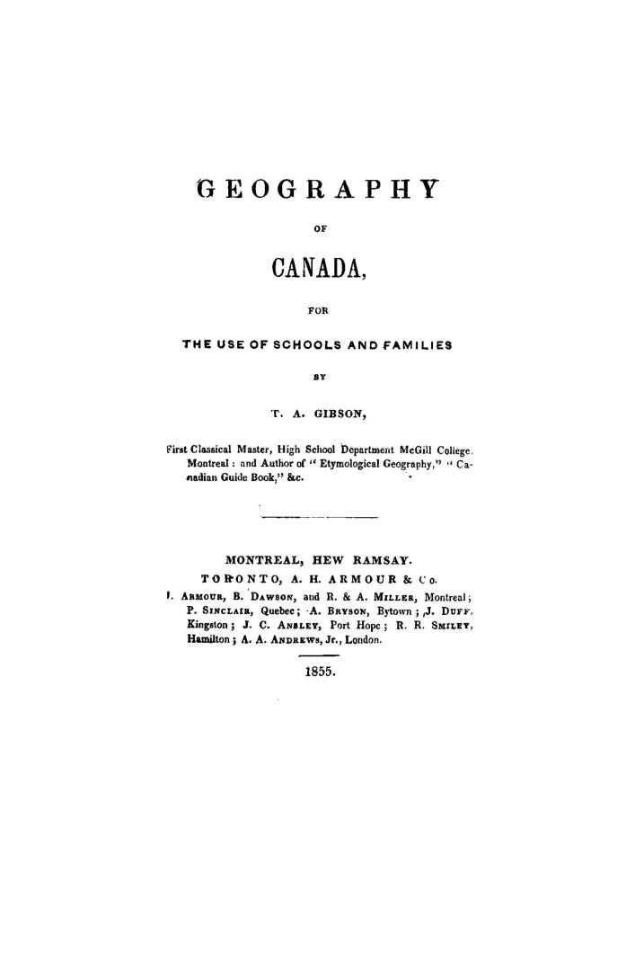 Geography of Canada, for the use of schools and families