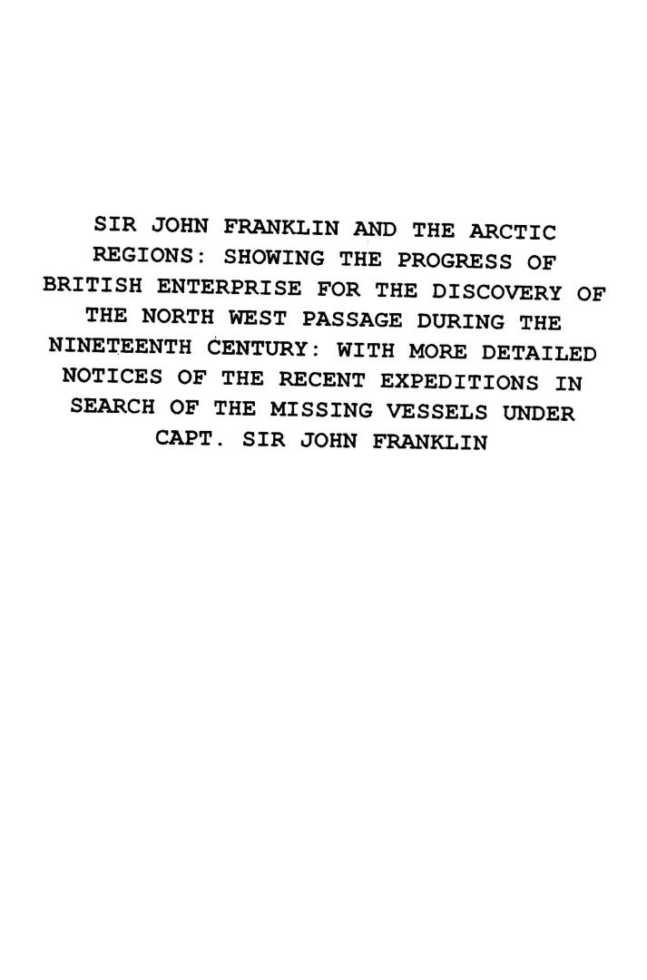 Sir John Franklin and the Arctic regions