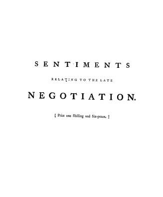 Sentiments relating to the late negotiation