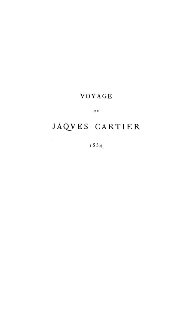 Voyage de Jaqves Cartier av Canada en 1534