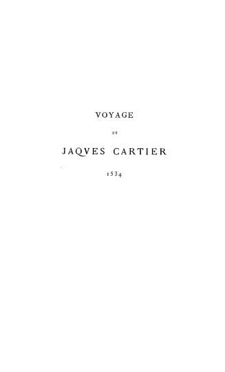 Voyage de Jaqves Cartier av Canada en 1534