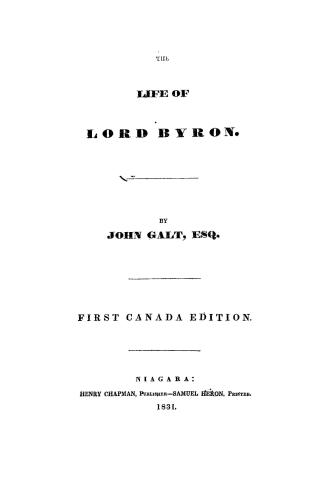 The life of Lord Byron