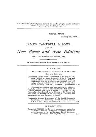 James Campbell & Son's trade list of new books and new editions
