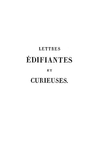 Lettres édifiantes et curieuses écrites des missions étrangères