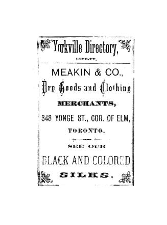 Sloane & Purves' directory of the village of Yorkville