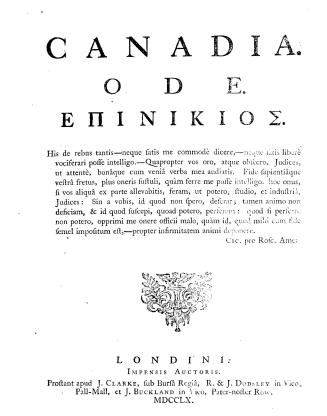 Canada, ode, Epinikios