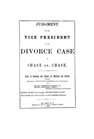 Judgment of the Vice President in the divorce case of Chase vs
