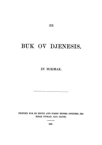 The buk ov Djenesis in Mikmak