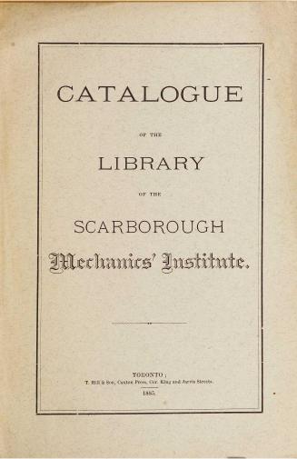 Catalogue of the Library of the Scarborough Mechanics' Institute.