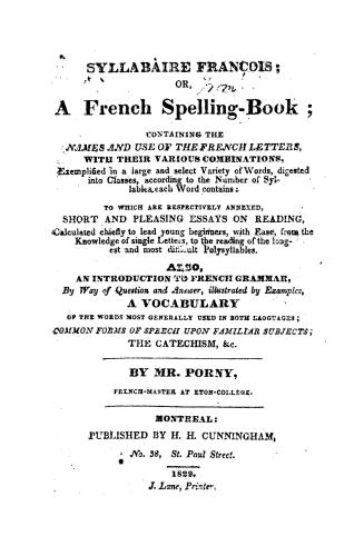 Syllabaire françois, or, A French spelling-book,