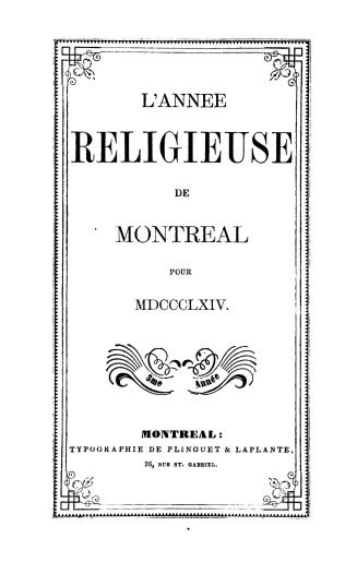 L'Année religieuse de Montréal