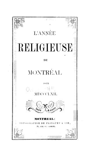 L'Année religieuse de Montréal