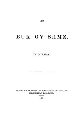 The buk ov Samz in Mikmak