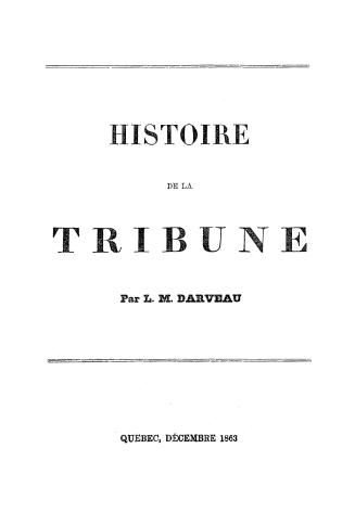 Histoire de la Tribune