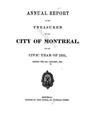 Annual report of the treasurer of the city of Montreal