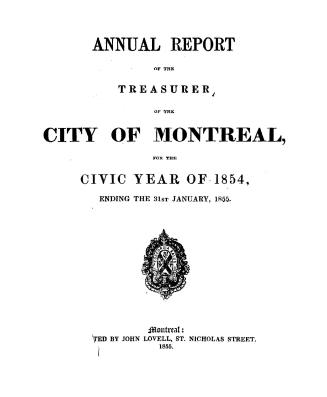Annual report of the treasurer of the city of Montreal