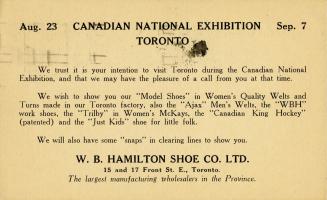 W.B. Hamilton Shoe Co at the Canadian National Exhibition