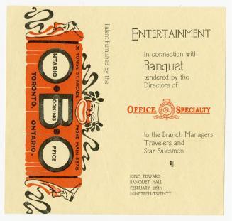 Entertainment in connection with banquet tendered by the directors of Office Specialty