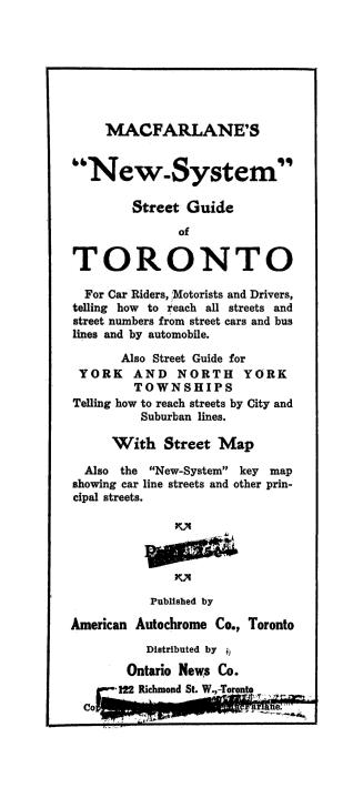 MacFarlane's ''new-system'' street guide of Toronto