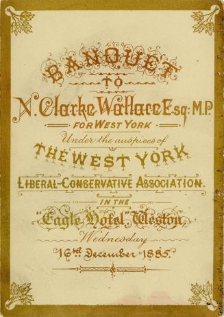 Banquet to N. Clarke Wallace Esq.