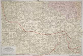 Rand McNally war map of the French front, strategic map of the battle ground in northern France