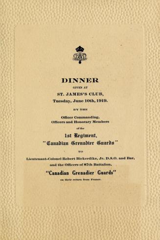 Dinner given at St. James's Club, Tuesday, June 10th, 1919