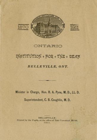 Ontario Institution for the Deaf, Belleville, Ont.