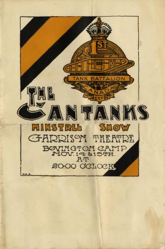 The Cantanks minstrel show, Garrison Theatre, Bovington Camp, Nov