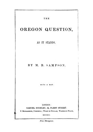 The Oregon question as it stands