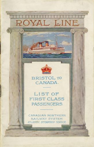Royal Line Bristol to Canada list of first class passengers