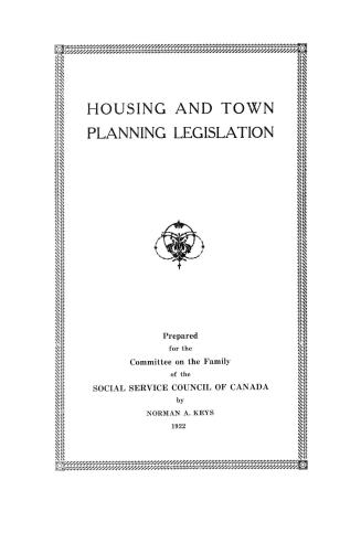 Housing and town planning legislation