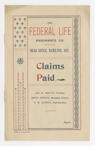 The Federal Life Assurance Co. ... claims paid