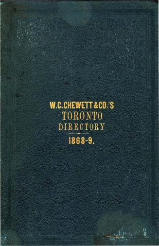 W. C. Chewett & Co's Toronto city directory 1868-9