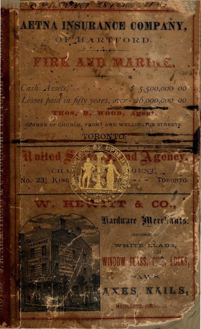 Robertson & Cook's Toronto city directory for 1870