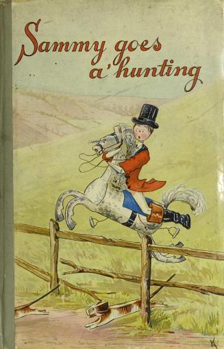 Book cover: Cartoon illustration of a young boy in red coat and top hat jumping a fence on a gr ...