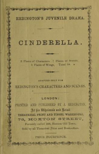 Cinderella, or, The little glass slipper : a grand operatic tale of enchantment in three acts : adapted only for Redington's characters and scenes