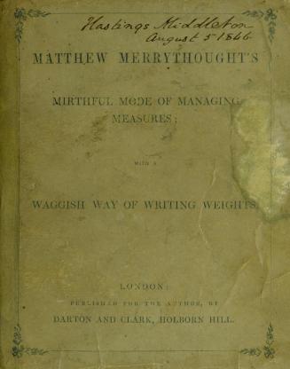 Matthew Merrythought's mirthful mode of managing measures : with a waggish way of writing weights