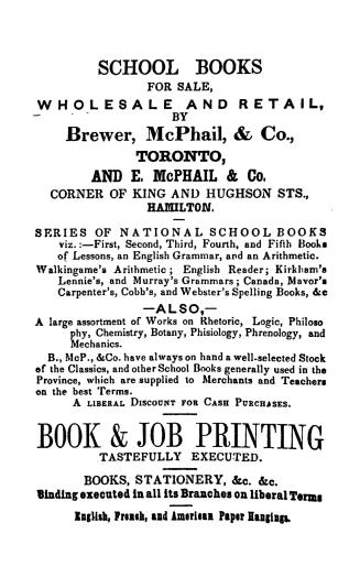...A treatise on arithmetic in theory and practice for the use of schools, authorised by the Council of public instruction for Upper Canada