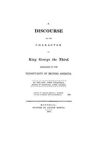 A discourse on the character of King George the Third