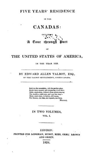 Title page of volume one of two.