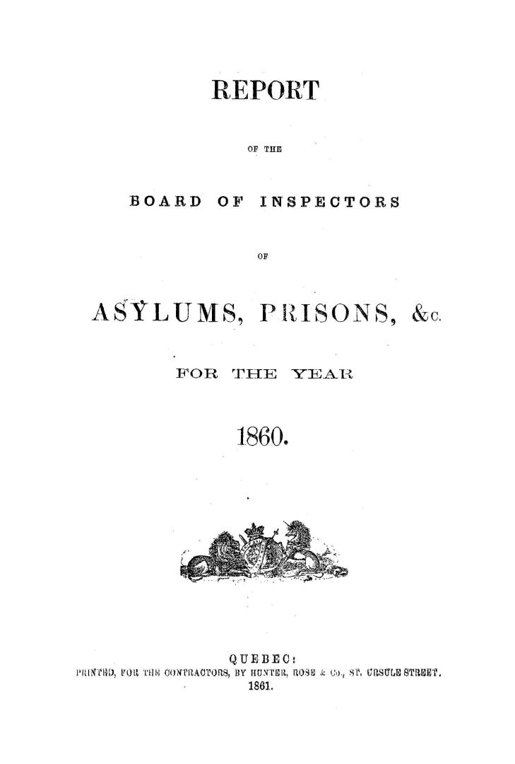 Report of the Board of Inspectors of Asylums, Prisons, &c