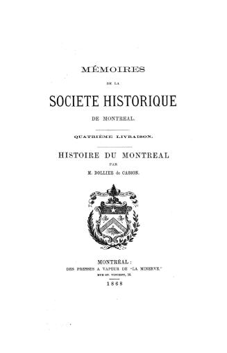 Mémoires de la Société historique de Montréal