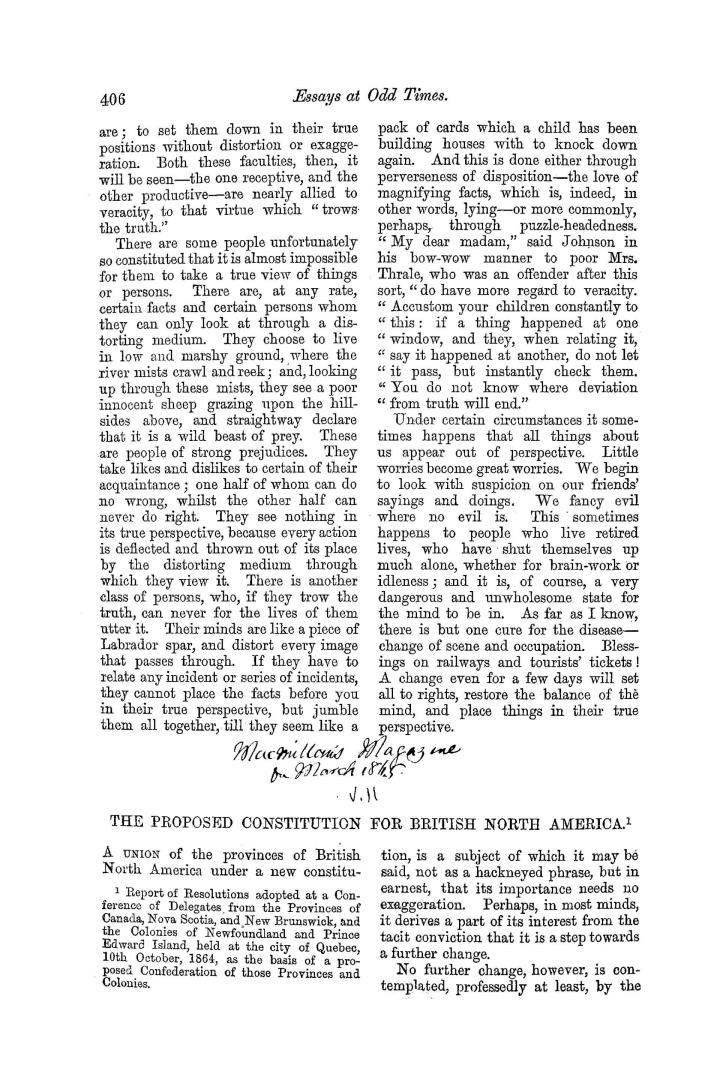 The proposed constitution for British North America