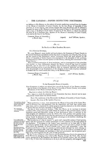 The Canadas. Return to an address of the Honourable the House of Commons, dated 24th April 1837, for copies of the report of the House of Assembly of (...)