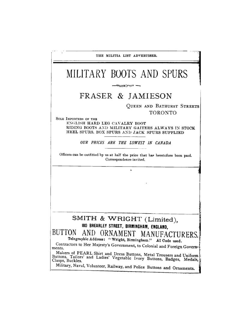 The militia list of the Dominion of Canada