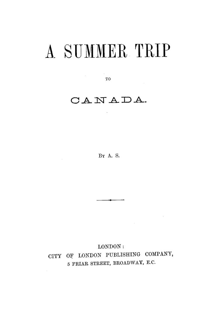 A summer trip to Canada