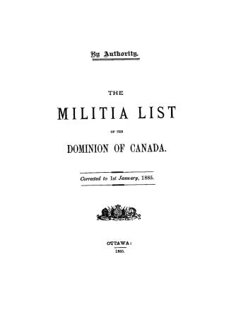 The militia list of the Dominion of Canada